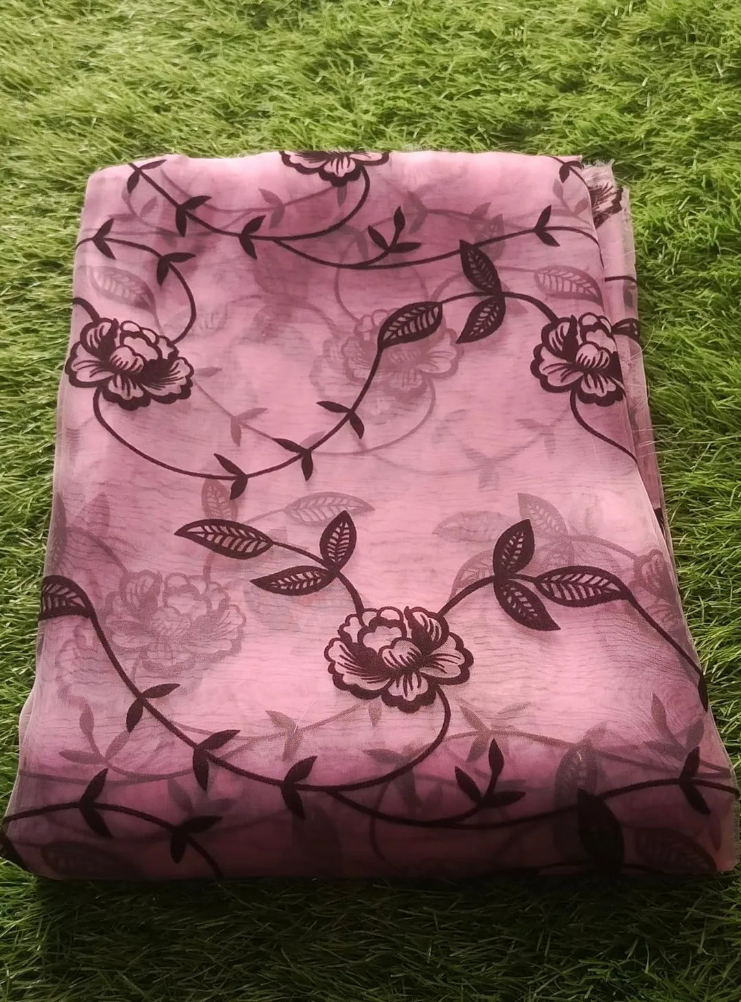 Women Purple 3D Block Printed Organza Shirt