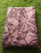 Purple 3-D Block Printed Organza Gown Dress for Women