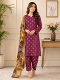 3 Pcs Women's Stitched Printed Suit