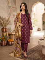 3 Pcs Women's Stitched Printed Suit