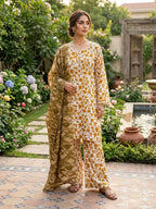 3 Pcs Women's Stitched Printed Suit