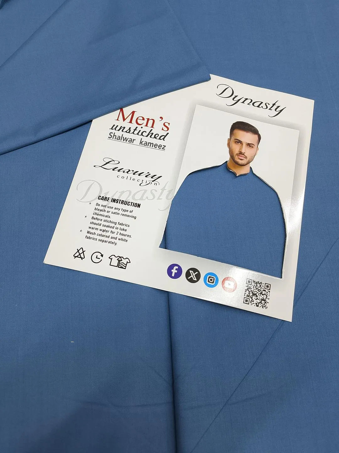 Men's Unstitched Suit Blue Wash & Wear Premium Quality