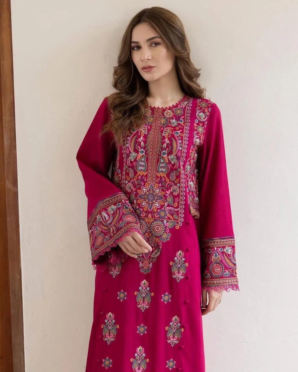 2 Pcs Women's Unstitched Embroidered Suit