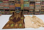 Brown Block Printed Arabic Lawn 3Pcs Set