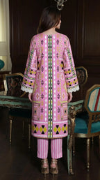 Purple Printed Lawn 2Pcs Shirt Trouser Set