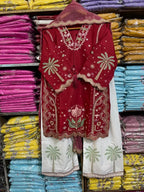 3 Pcs Women's Stitched Cotton Embroidered Suit